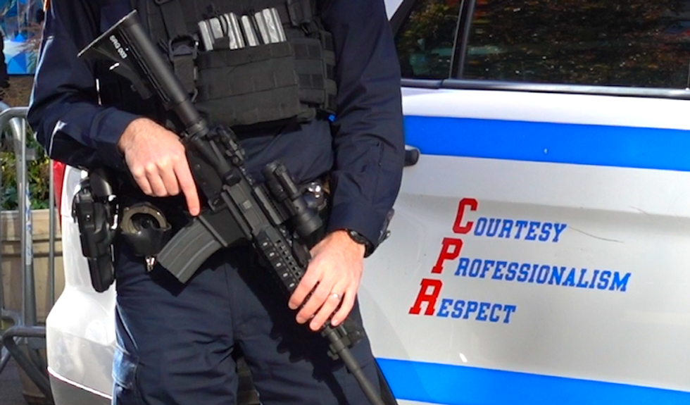 Inside the NYPD's Extraordinary, Heavily-Armed Security Perimeter in the Heart of New York City