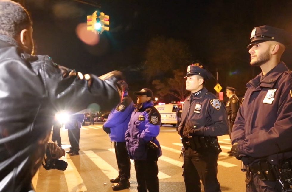 Black Lives Matter Protester Walks Up to NYPD Officer, Delivers Shockingly Nasty Message to His Face