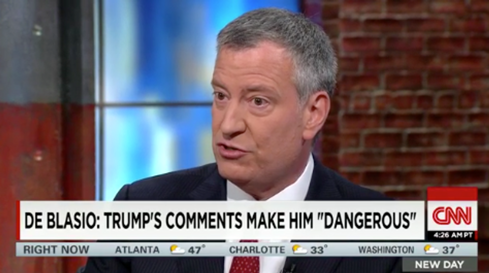 NYC Mayor Bill de Blasio Rips Into Donald Trump: 'What He Is Saying Is Corrosive to Our Democratic Values