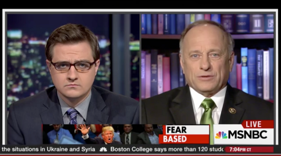Rep. Steve King Clashes With MSNBC Host on Christianity, Islam: 'There’s Only One Religion That's Doing That\