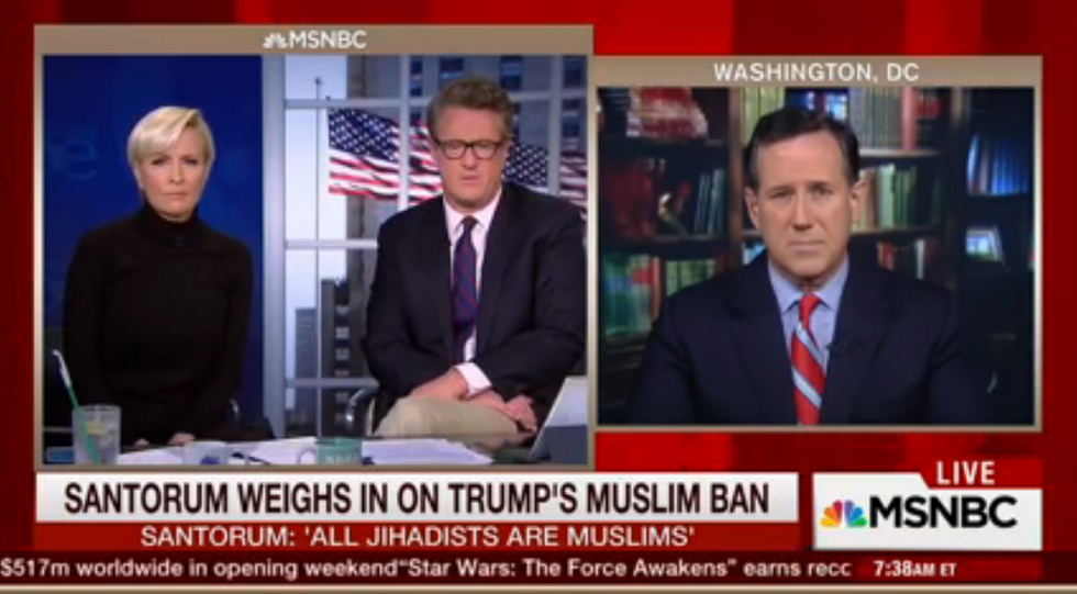 Watch How Rick Santorum Reacts When MSNBC Co-Host Hits Him With 'White Men' Question During Islam Debate