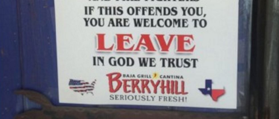Some Feelings Could Get Hurt by This Very 'Politically Incorrect' Notice Posted at Texas Restaurant Chain