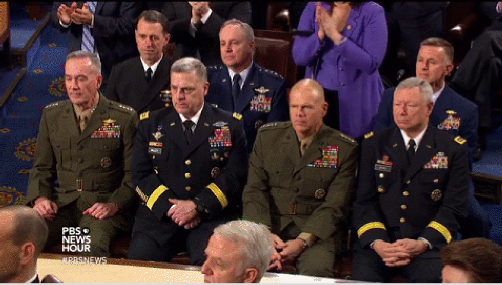 Cameras Focus on Reaction of Joint Chiefs of Staff After Obama's State of the Union Line
