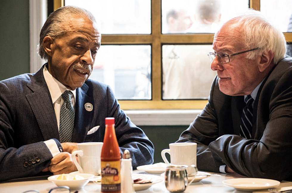 After Big Win in New Hampshire, Bernie Sanders Heads to Harlem to Hug Al Sharpton