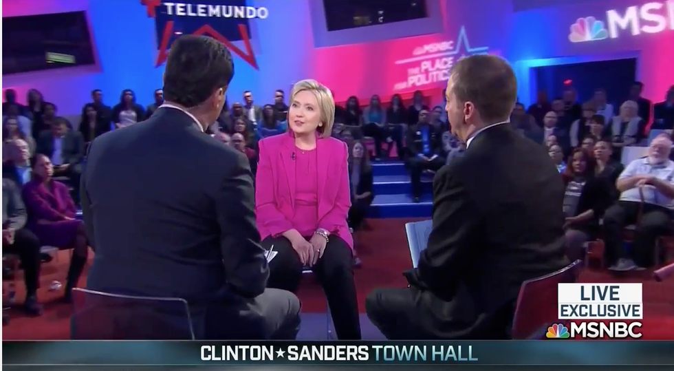 The Line From Hillary Clinton That Elicited Boos From Audience at MSNBC Town Hall: 'You Know It's True