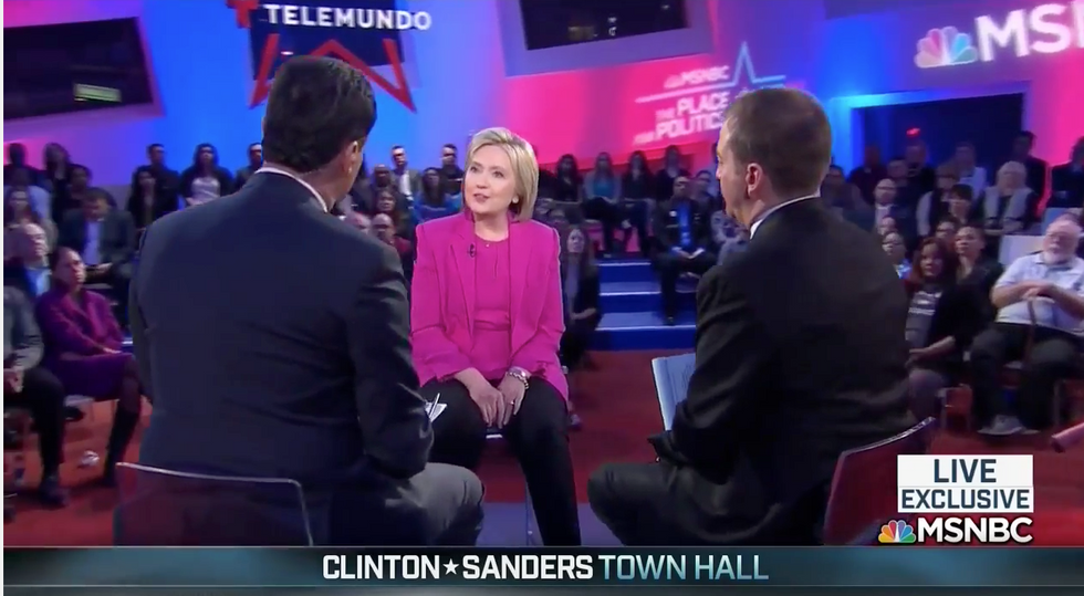 The Line From Hillary Clinton That Elicited Boos From Audience at MSNBC Town Hall: 'You Know It's True