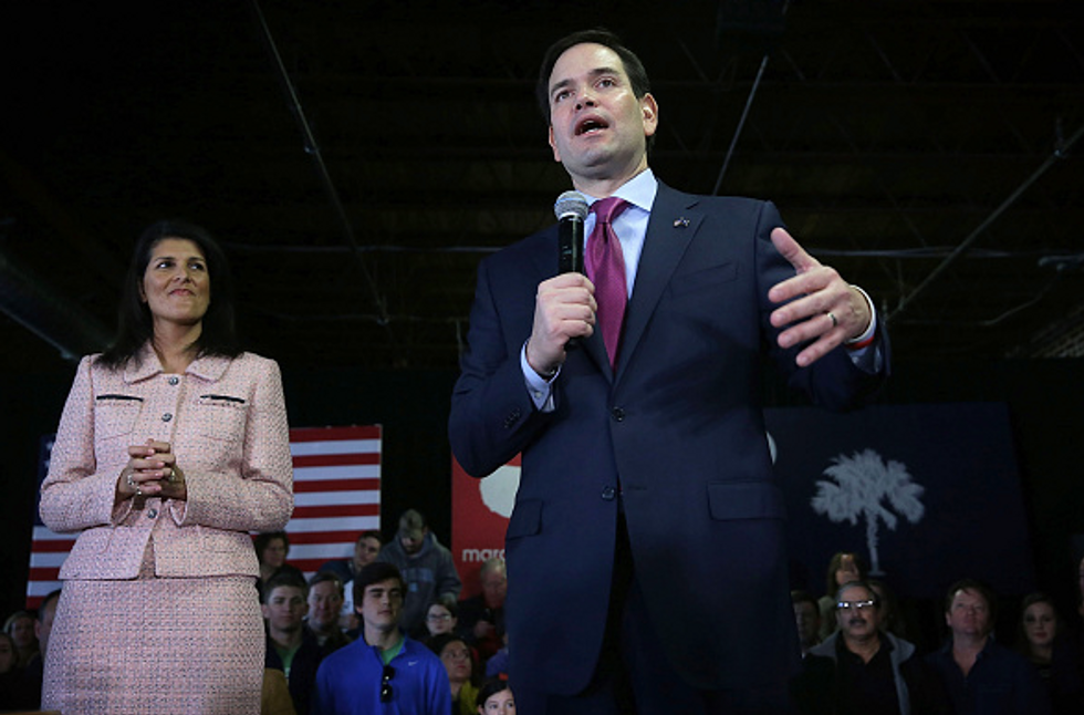 Surrounded by South Carolina Political and Sports Elite, Rubio Touts Momentum