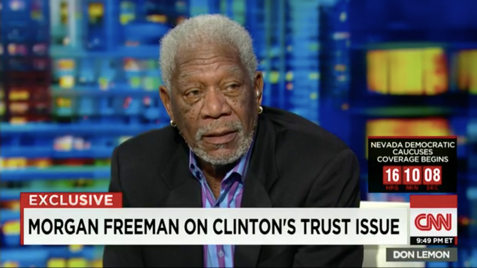 Political Hogwash': Morgan Freeman Dismisses Questions About Hillary Clinton's Trustworthiness