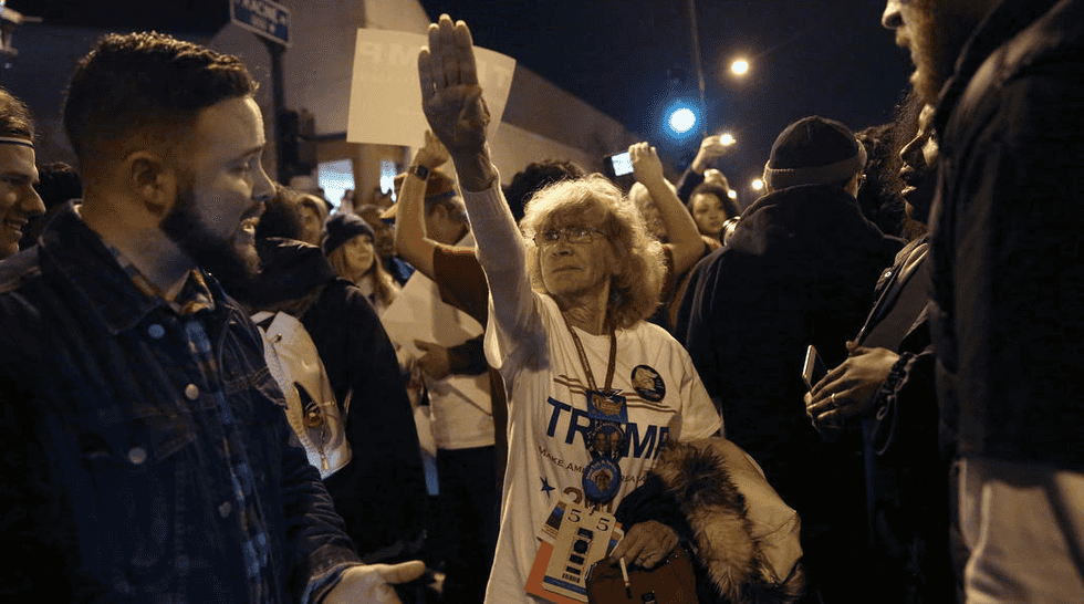 Trump Supporter Explains Why She Made Infamous Nazi Salute Captured in Viral Photo