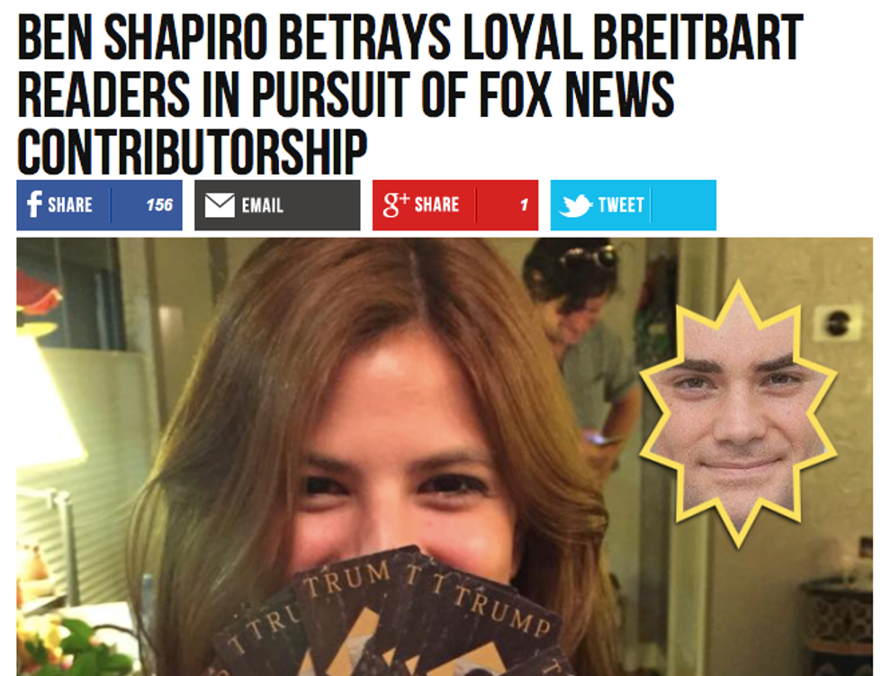 Breitbart Posts, Then Deletes This Strange Response to High-Profile Resignations of Ben Shapiro, Michelle Fields