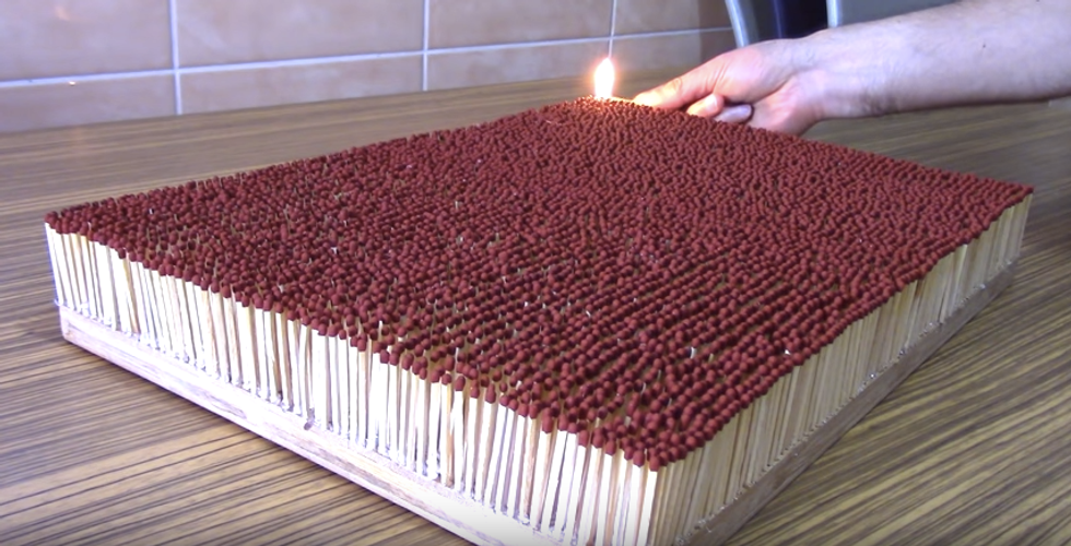 Check Out the Mesmerizing Reaction That Occurs When You Light a Single Match Surrounded by 5,999 More