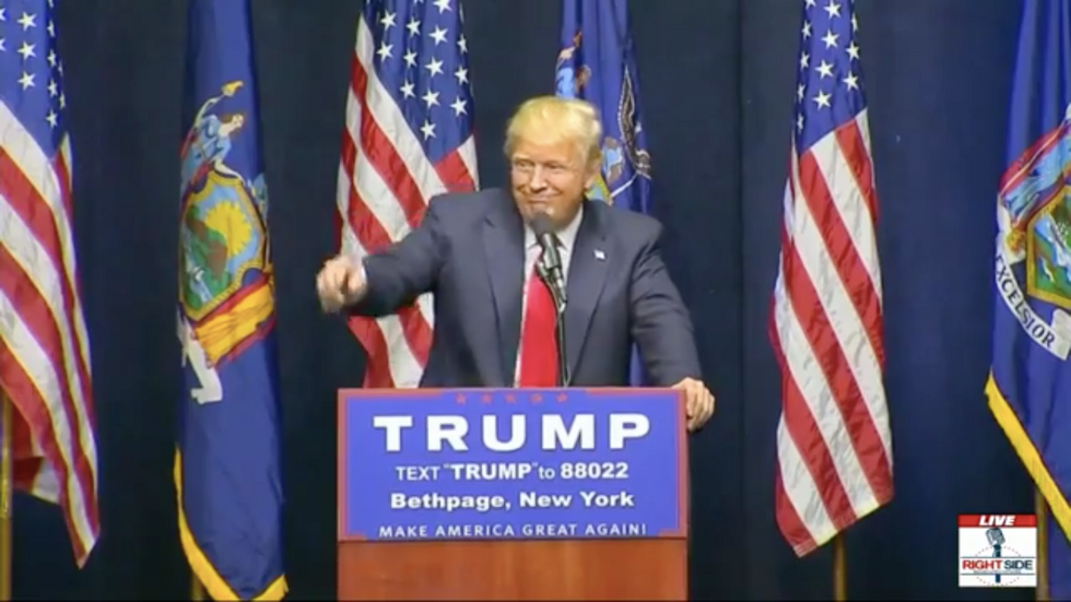 Check Out the Epic Chant that Broke Out During Trump's First Rally in New York