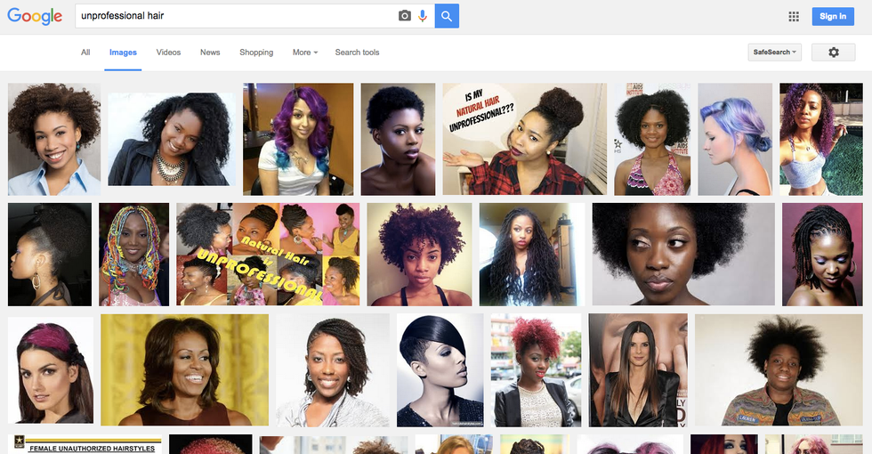 Google Search Images for 'Unprofessional Hair' Sparks Debate Concerning 'Racist' Results