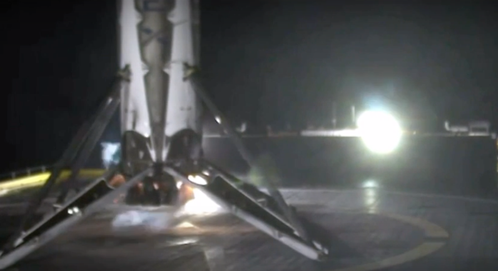 SpaceX Lands Rocket on Ocean Platform for Second Time After Satellite Launch