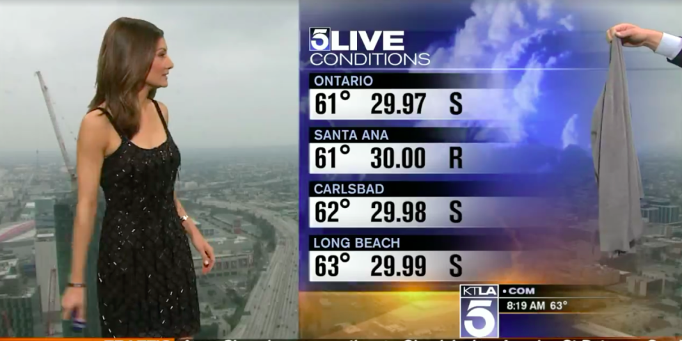 Meteorologist Forced to Put Sweater On During Live Broadcast Because Station Received 'A Lot of Emails' About Her Dress