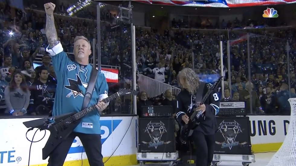Metallica's Rendition of 'The Star-Spangled Banner' Before an NHL Playoff Game Absolutely Shredded