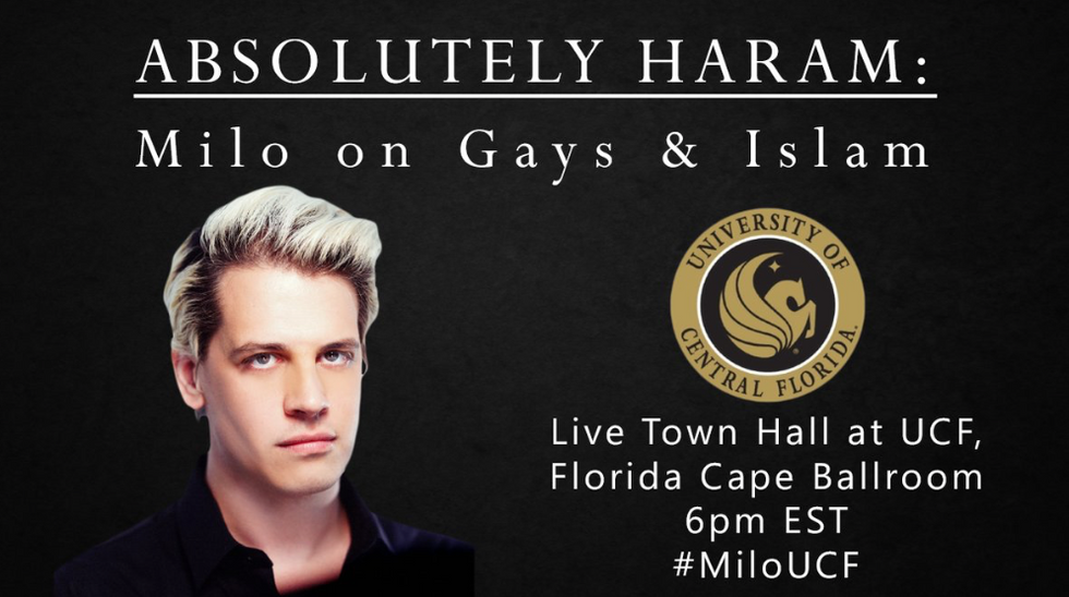 UCF Cancels Milo Yiannopoulos' Scheduled Speech on 'Gays and Islam' — Here's the Reason Offered