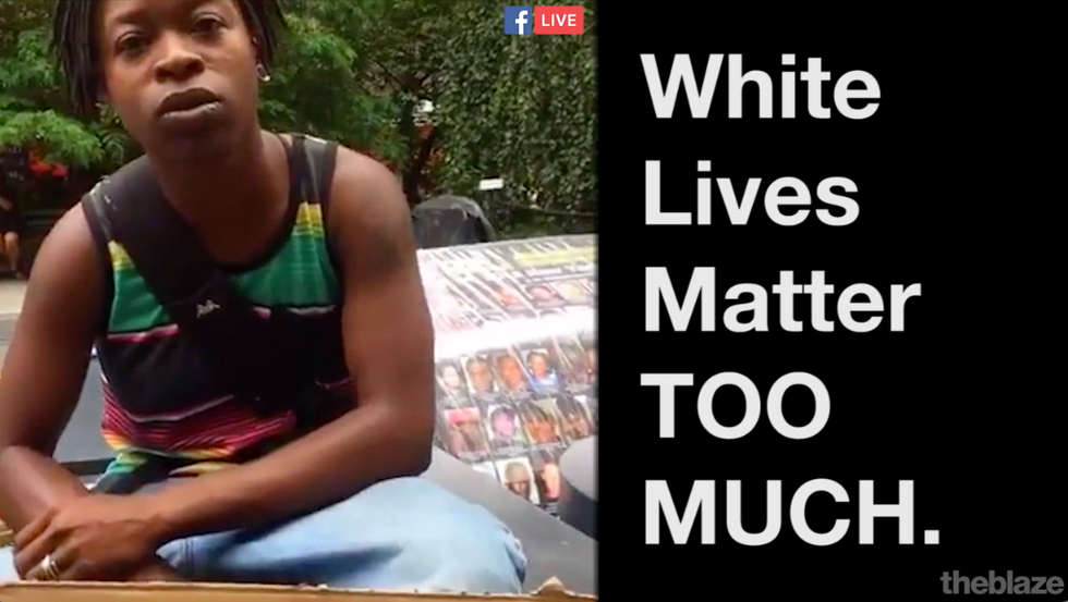 Watch Black Lives Matter Protester Argue 'White Lives Matter Too Much