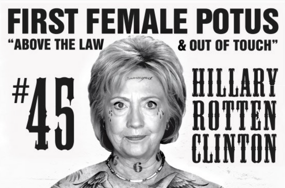 Provocative Poster Paints 'Hillary Rotten Clinton' as 'Above the Law and Out of Touch