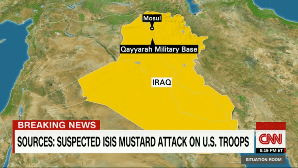 Islamic State attacks U.S. base in Iraq with possible chemical agent