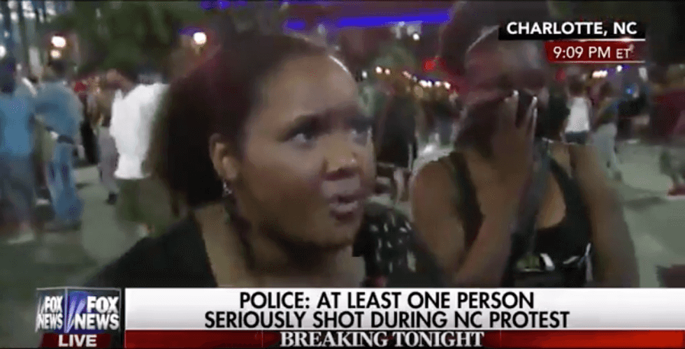 Charlotte protester berates Fox News journalist: 'You wanna make a f*****g fabricated story!