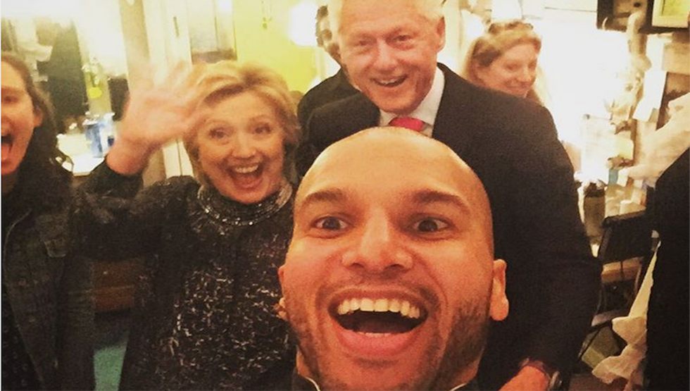 The 'Hamilton' cast had a much different reaction when Hillary Clinton came to visit