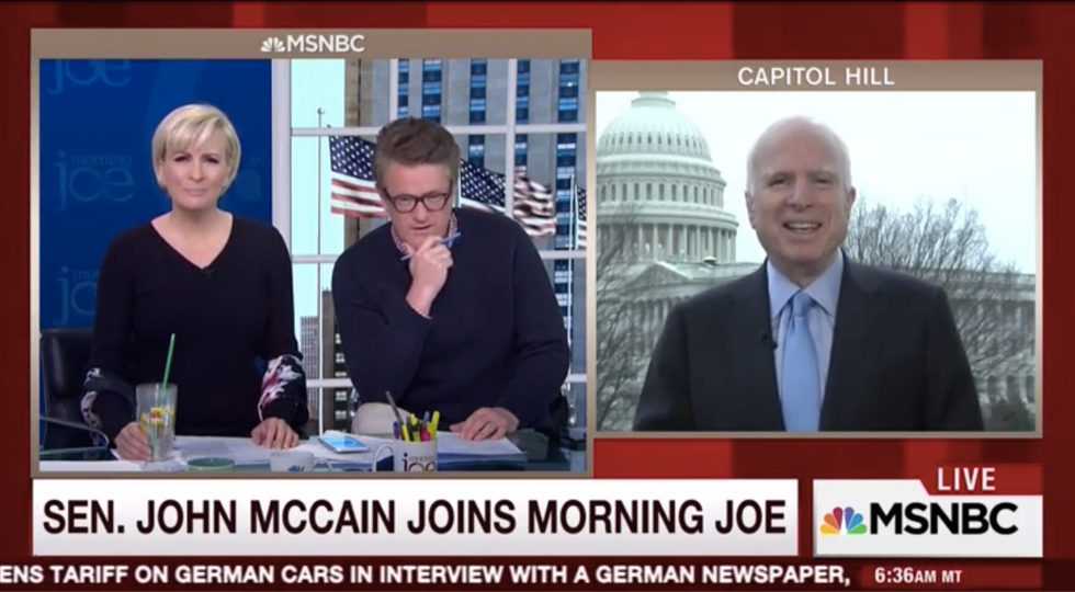 Watch: McCain's candid start to 'Morning Joe' interview has TV crew cracking up