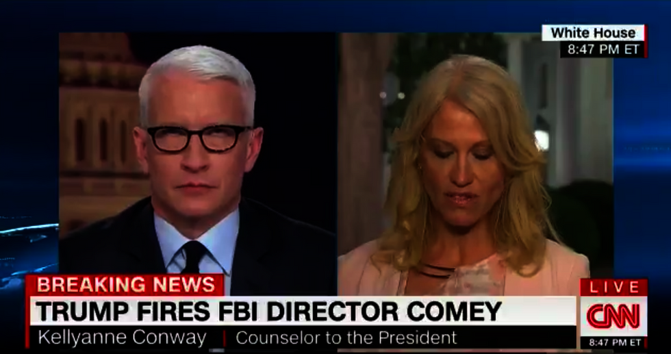 Kellyanne Conway responds to CNN's Anderson Cooper rolling his eyes at her during live interview