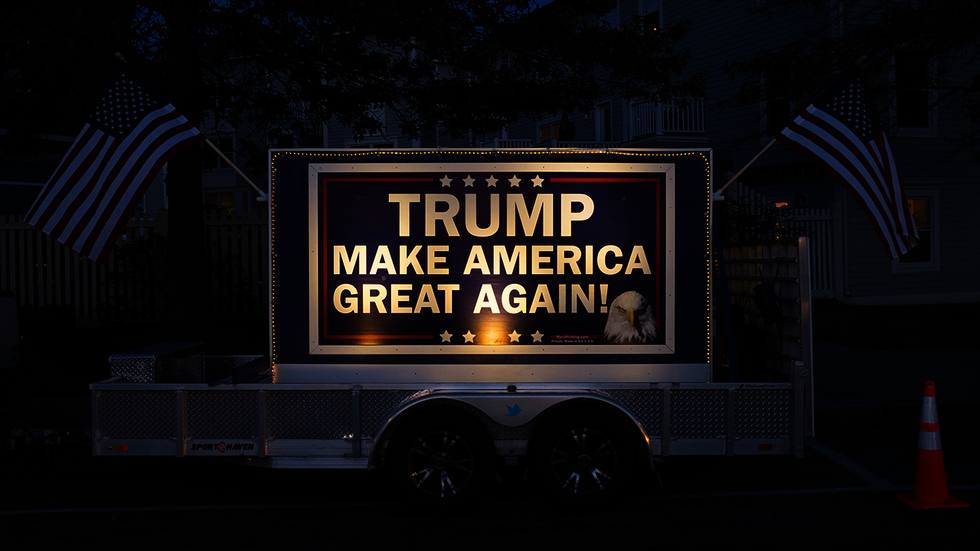 Snowflake college student screams for more than two minutes when she sees a Trump sign