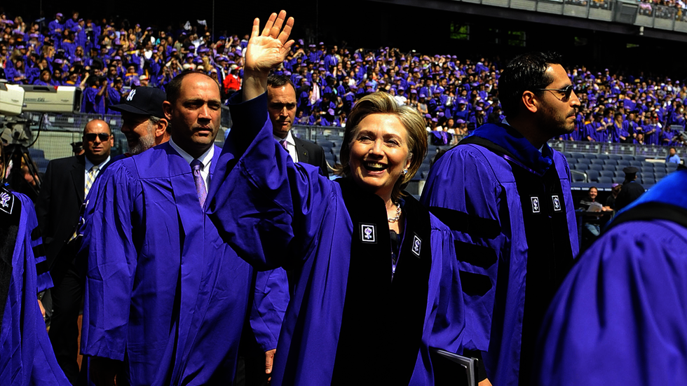 Hillary Clinton's commencement speech interrupted by coughing and inaccuracy
