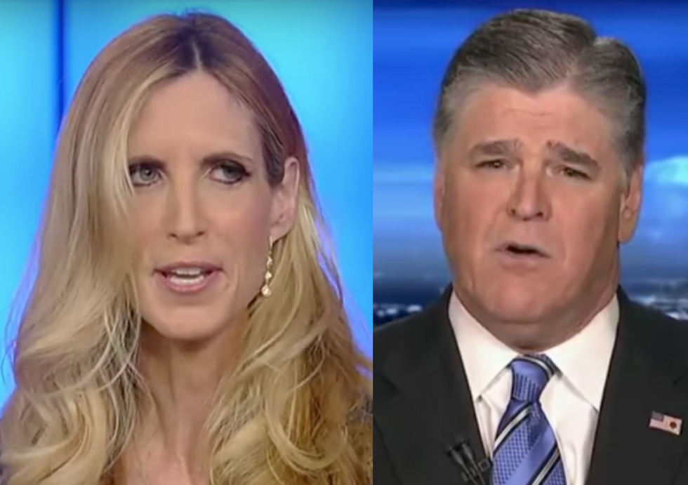 Ann Coulter assails Sean Hannity in anti-Trump screed, and he hits right back