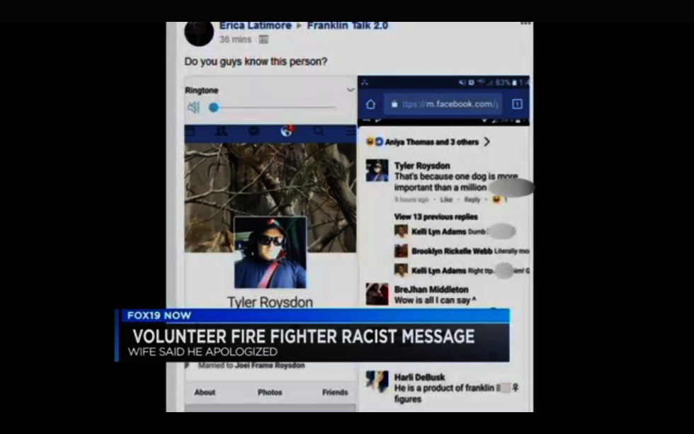 This fireman's racist comment about black people and dogs cost him his job