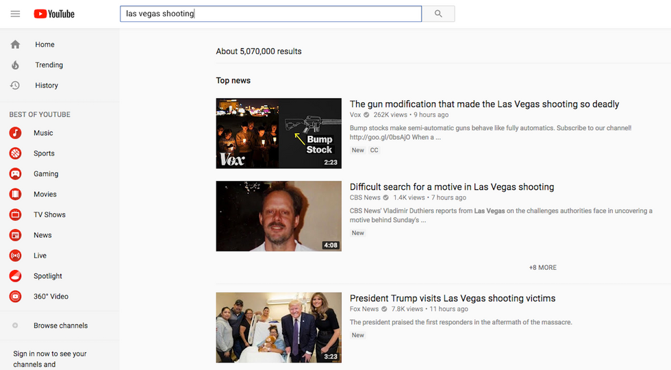 YouTube is filtering out stories on the Las Vegas shooting - Here's why