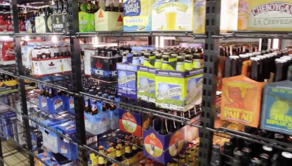 Locked in a gas station beer cooler, a Wisconsin man stayed the night and had a few drinks
