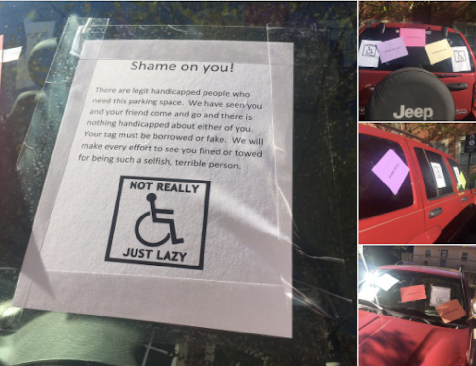A cancer survivor had her car defaced for using disability parking, but she responded with grace