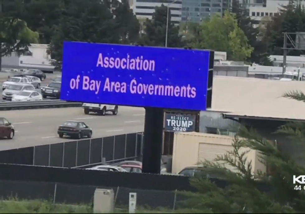Pro-Trump billboard on private property in California is vandalized