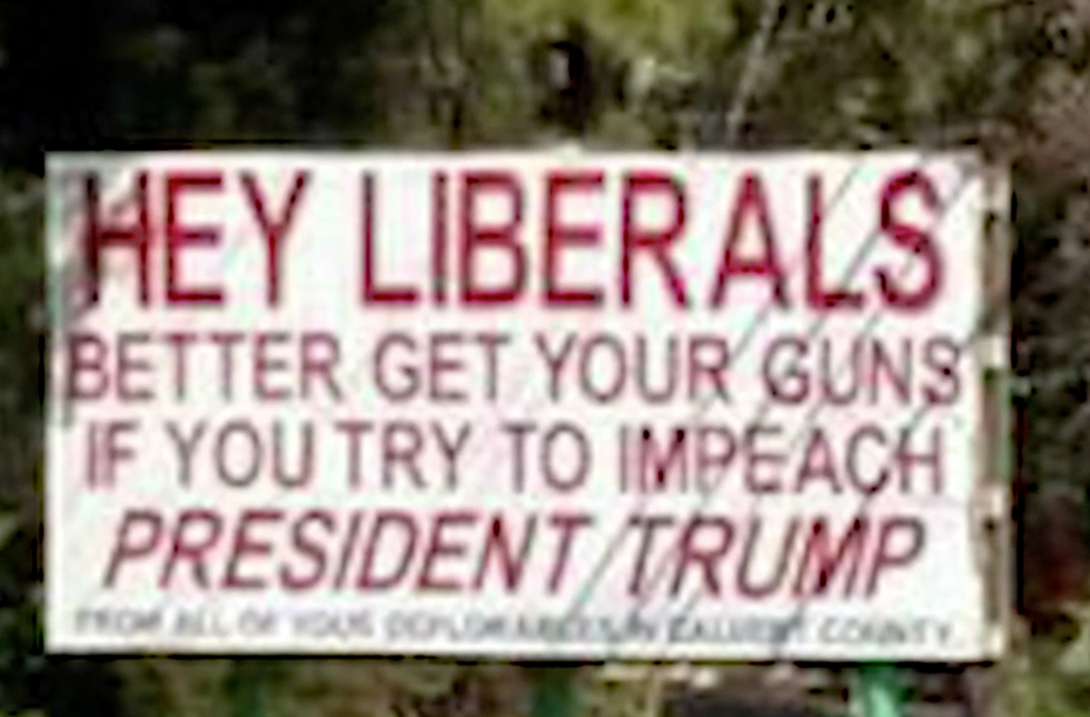‘Get your guns:’ Maryland residents offended by message to liberals who want Trump impeached