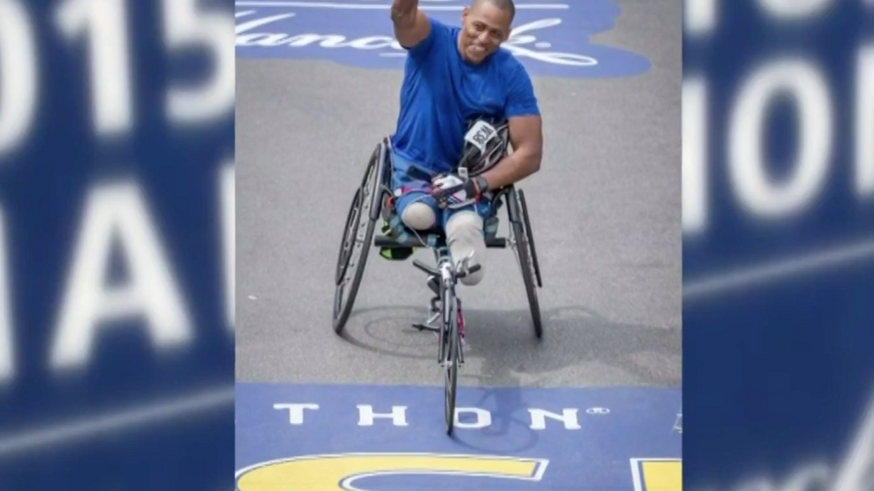 He lost both his legs by an IED in Afghanistan. Now, this Army vet is competing in the Boston Marathon to inspire others.