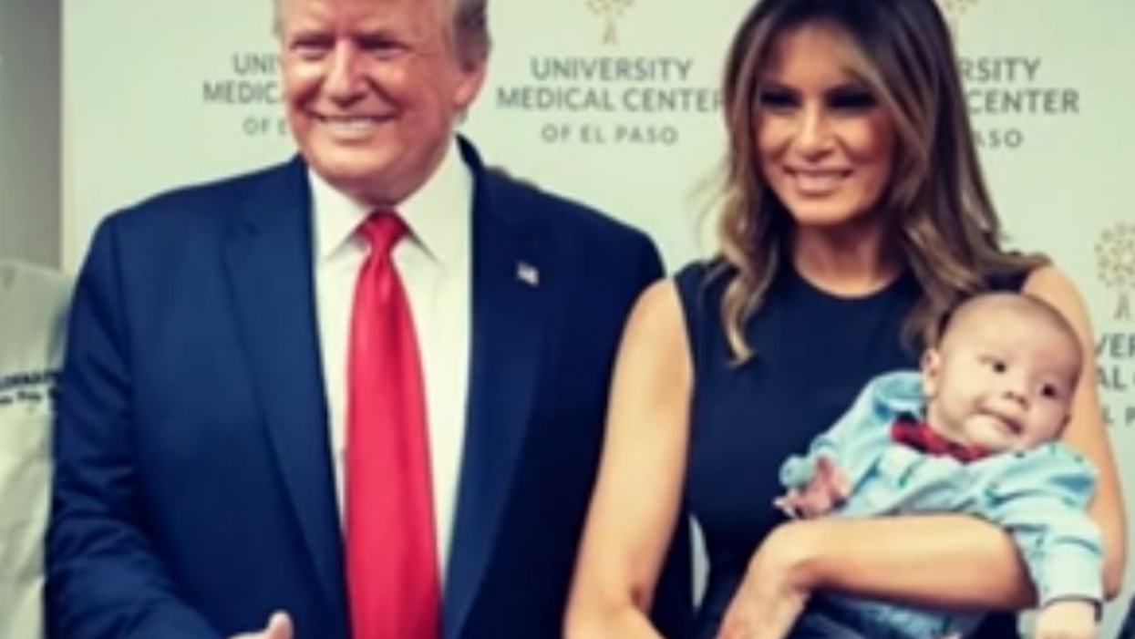 President Trump criticized for picture with infant son of El Paso victims — but the family defends Trump