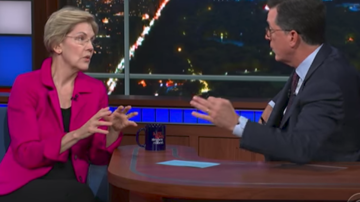 Stephen Colbert calls out Elizabeth Warren for her deceptive answers about raising middle class taxes