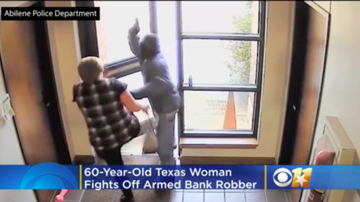 Incredible video shows 60-year-old Texas woman fighting off armed bank robber