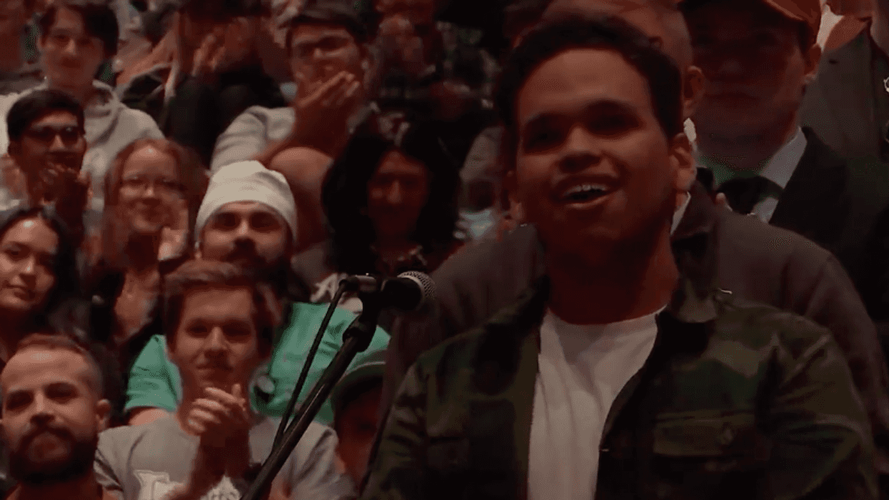 Immigrant asks Steven Crowder why socialism is so popular in the US. Crowder's answer makes the crowd go nuts.