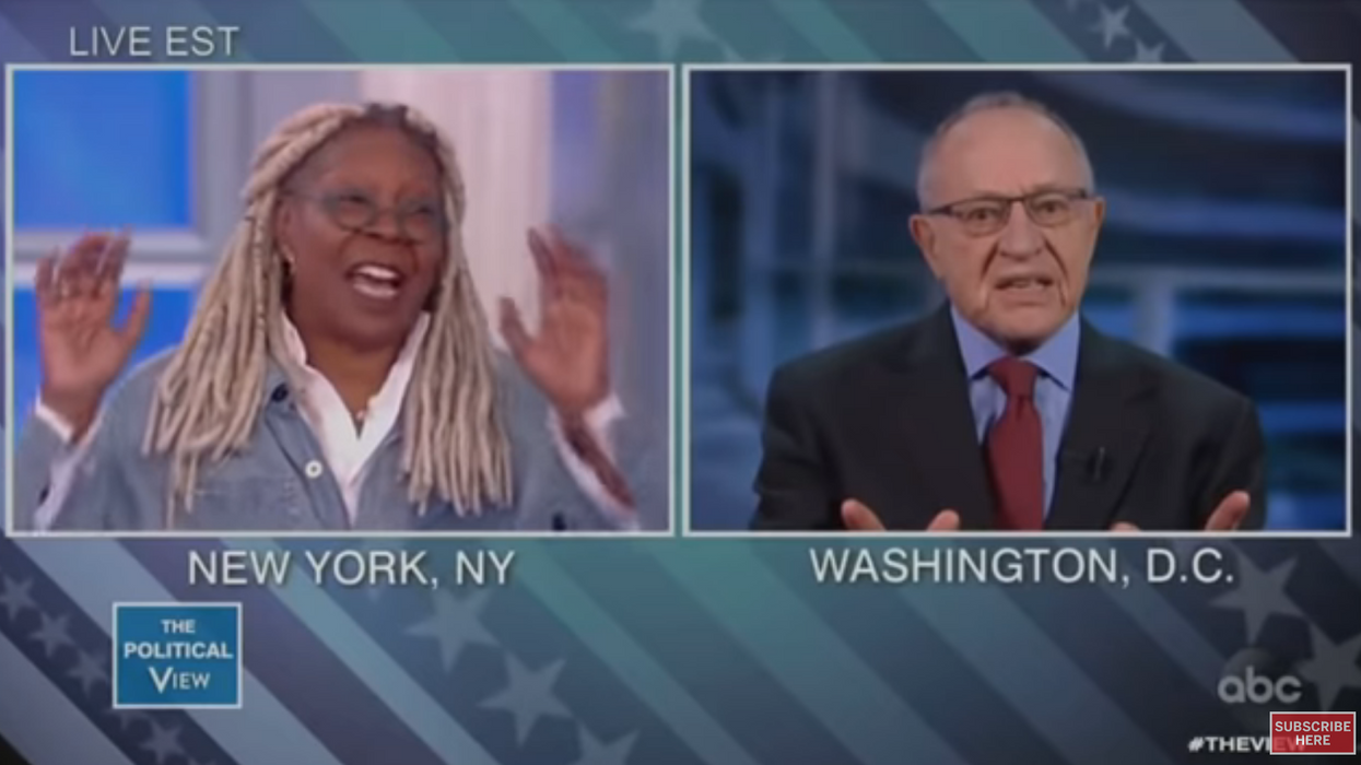 Whoopi Goldberg gets frustrated with Alan Dershowitz for making reasoned arguments, says ‘I’m cutting you off,’ then insists he show her respect