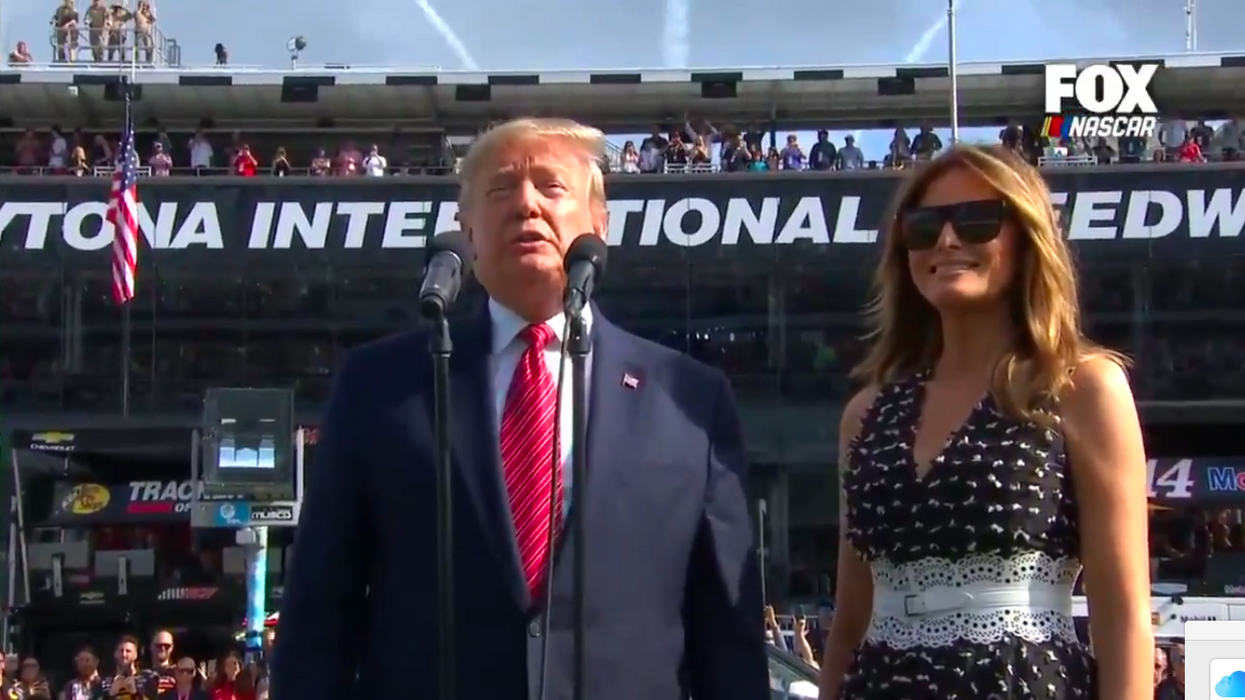 VIDEO: Trump makes history by taking lap around Daytona 500, delivers iconic command