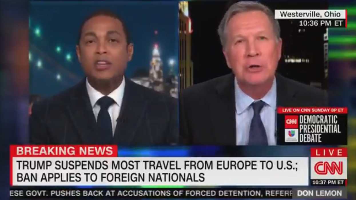 VIDEO: CNN's Don Lemon absolutely loses it, interrupts, gets hysterical after John Kasich said Trump's coronavirus address was 'fine'