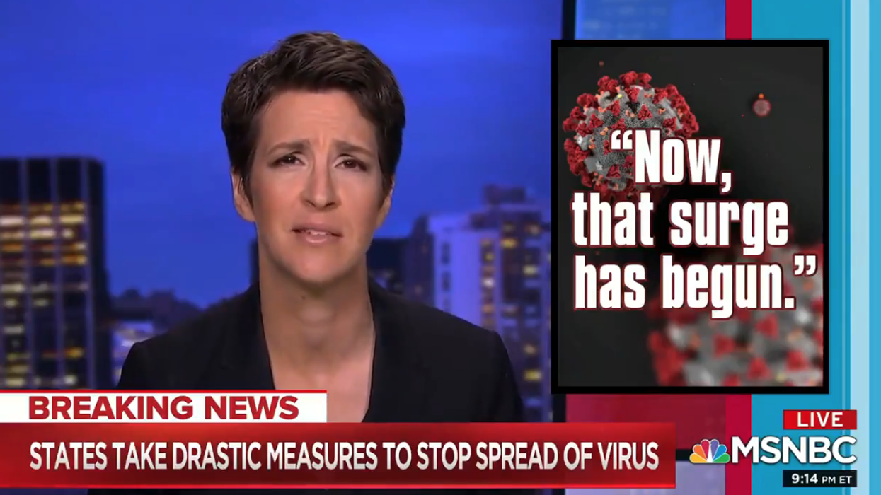 Last week, Rachel Maddow called Trump's claim that Navy medical ships would be ready in a week 'nonsense.' The USNS Comfort arrived in NYC this morning.