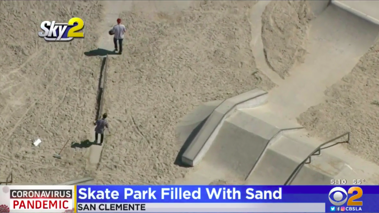 California city dumps 37 tons of sand into a skate park to prevent kids from skating during coronavirus lockdown