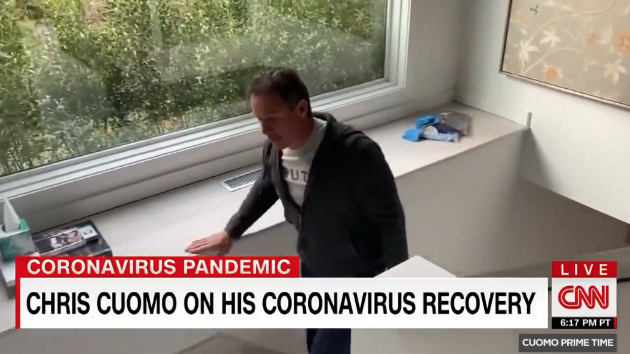 CNN stages Chris Cuomo 'emerging' from a weekslong COVID quarantine — except he publicly broke quarantine last week