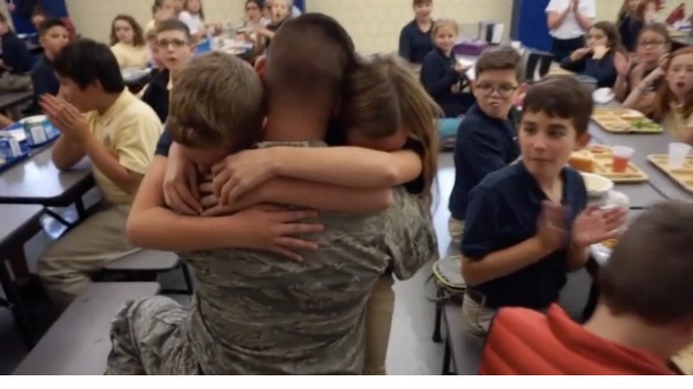 Is there anything better than a soldier's surprise return home?