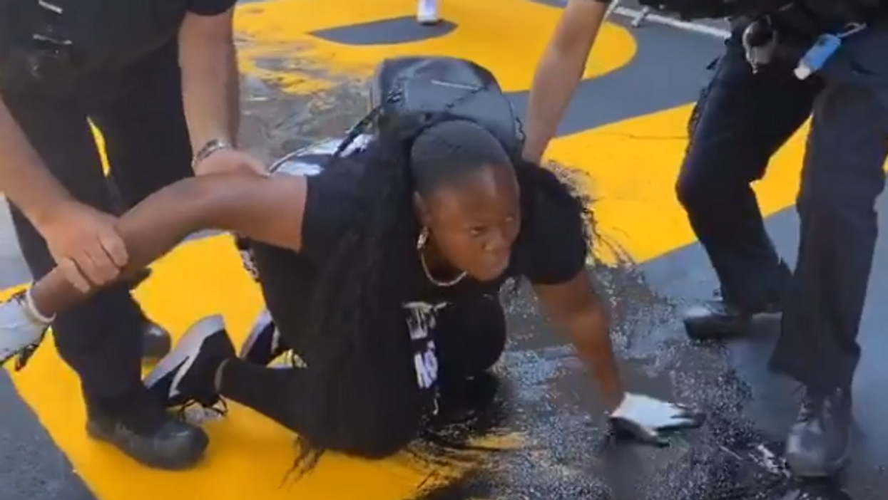 Anti-BLM protesters dump paint on Black Lives Matter mural near Trump Tower: 'Refund the police!'